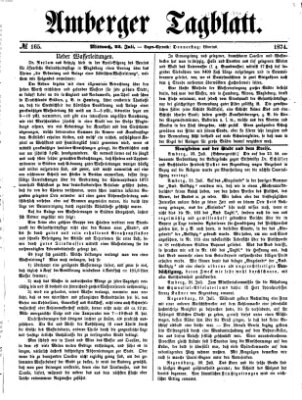 Amberger Tagblatt Mittwoch 22. Juli 1874