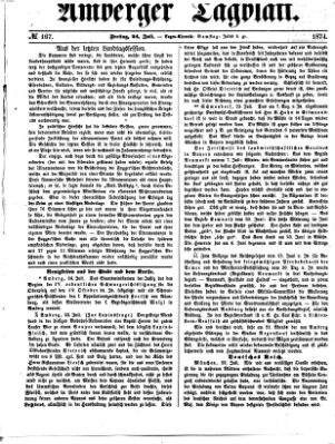 Amberger Tagblatt Freitag 24. Juli 1874