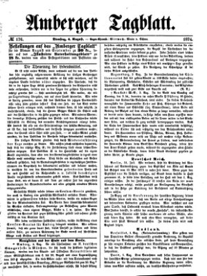 Amberger Tagblatt Dienstag 4. August 1874