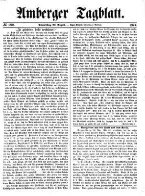 Amberger Tagblatt Donnerstag 20. August 1874