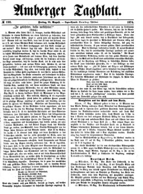 Amberger Tagblatt Freitag 21. August 1874