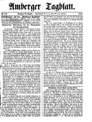 Amberger Tagblatt Samstag 29. August 1874