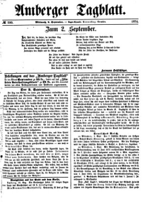 Amberger Tagblatt Mittwoch 2. September 1874