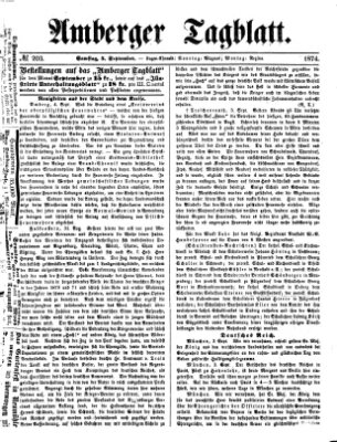 Amberger Tagblatt Samstag 5. September 1874