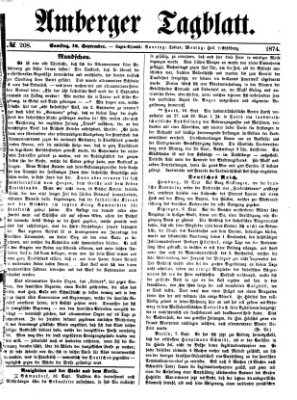 Amberger Tagblatt Samstag 12. September 1874