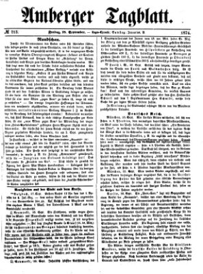 Amberger Tagblatt Freitag 18. September 1874