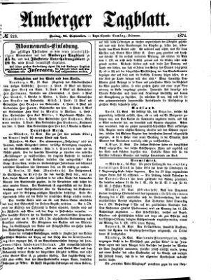 Amberger Tagblatt Freitag 25. September 1874