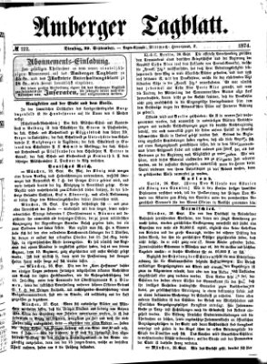 Amberger Tagblatt Dienstag 29. September 1874