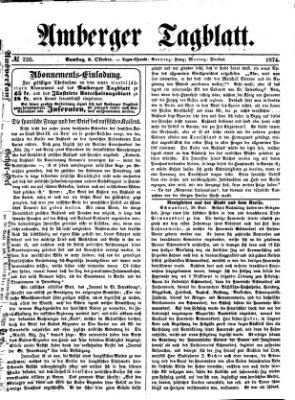 Amberger Tagblatt Samstag 3. Oktober 1874