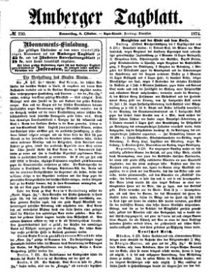 Amberger Tagblatt Donnerstag 8. Oktober 1874