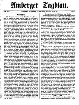 Amberger Tagblatt Donnerstag 15. Oktober 1874