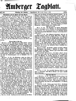 Amberger Tagblatt Dienstag 20. Oktober 1874