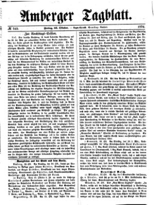 Amberger Tagblatt Freitag 23. Oktober 1874