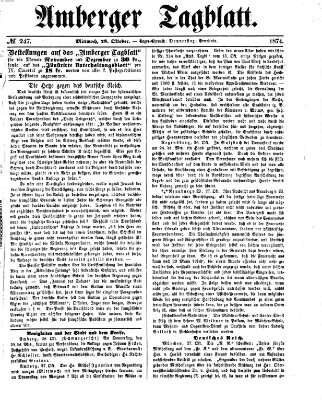 Amberger Tagblatt Mittwoch 28. Oktober 1874