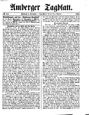 Amberger Tagblatt Mittwoch 4. November 1874