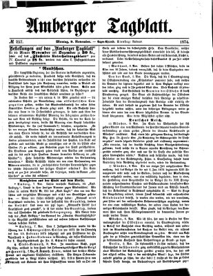 Amberger Tagblatt Montag 9. November 1874