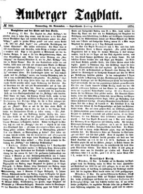 Amberger Tagblatt Donnerstag 19. November 1874