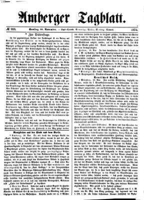 Amberger Tagblatt Samstag 21. November 1874