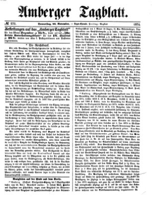 Amberger Tagblatt Donnerstag 26. November 1874