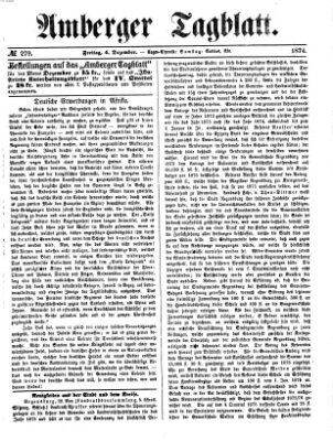 Amberger Tagblatt Freitag 4. Dezember 1874