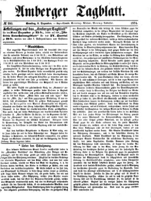 Amberger Tagblatt Samstag 5. Dezember 1874