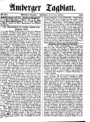 Amberger Tagblatt Mittwoch 9. Dezember 1874