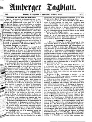 Amberger Tagblatt Montag 14. Dezember 1874