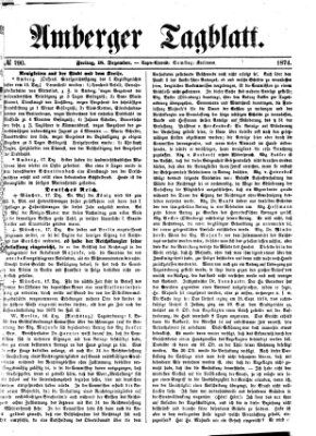 Amberger Tagblatt Freitag 18. Dezember 1874