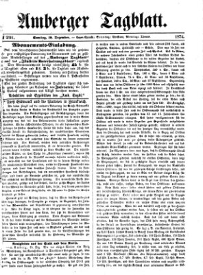 Amberger Tagblatt Samstag 19. Dezember 1874