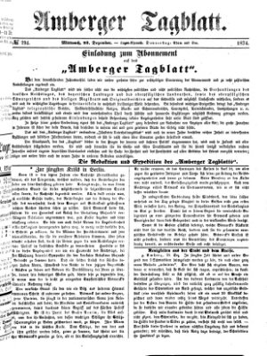 Amberger Tagblatt Mittwoch 23. Dezember 1874