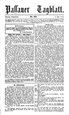 Passauer Tagblatt Sonntag 5. Juli 1874