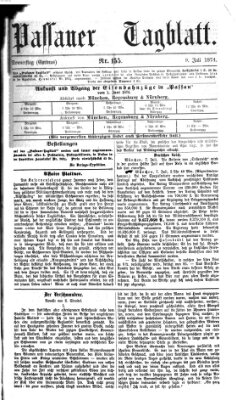 Passauer Tagblatt Donnerstag 9. Juli 1874