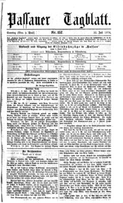 Passauer Tagblatt Sonntag 12. Juli 1874