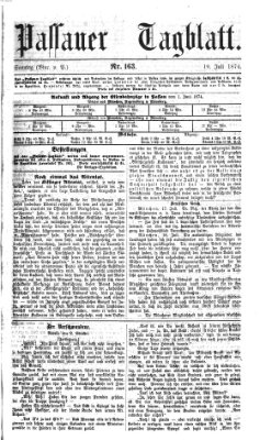 Passauer Tagblatt Sonntag 19. Juli 1874