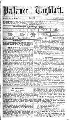 Passauer Tagblatt Samstag 1. August 1874