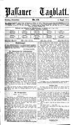 Passauer Tagblatt Dienstag 4. August 1874