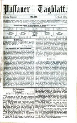 Passauer Tagblatt Sonntag 9. August 1874