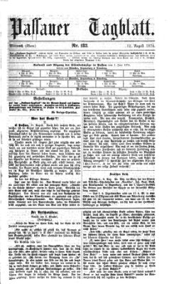 Passauer Tagblatt Mittwoch 12. August 1874