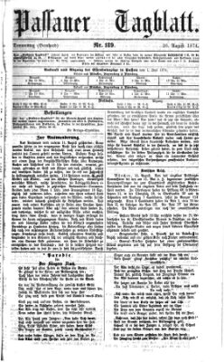 Passauer Tagblatt Donnerstag 20. August 1874