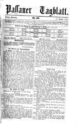 Passauer Tagblatt Freitag 21. August 1874