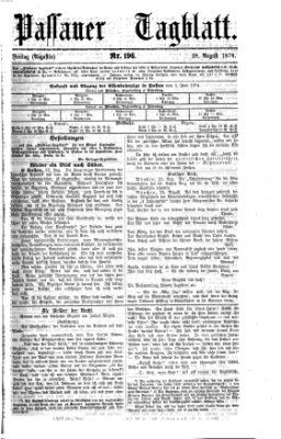 Passauer Tagblatt Freitag 28. August 1874