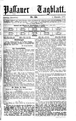 Passauer Tagblatt Samstag 5. September 1874