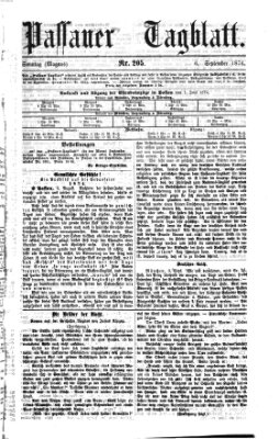 Passauer Tagblatt Sonntag 6. September 1874