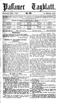 Passauer Tagblatt Donnerstag 10. September 1874