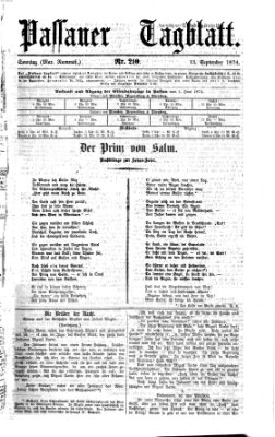 Passauer Tagblatt Sonntag 13. September 1874