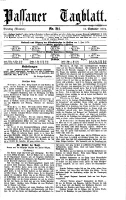 Passauer Tagblatt Dienstag 15. September 1874