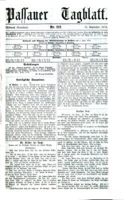 Passauer Tagblatt Mittwoch 16. September 1874