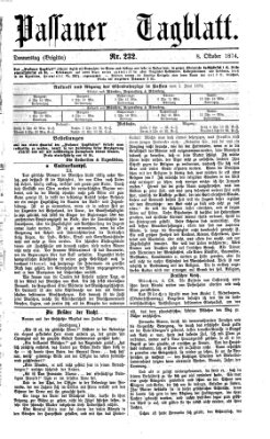 Passauer Tagblatt Donnerstag 8. Oktober 1874