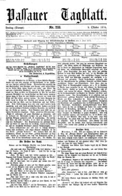 Passauer Tagblatt Freitag 9. Oktober 1874