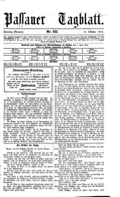 Passauer Tagblatt Sonntag 11. Oktober 1874